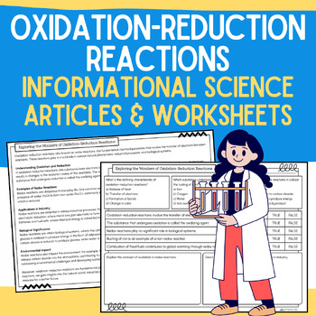 Preview of Oxidation-Reduction Reactions Packet: Informational Articles, Worksheets, Vocab