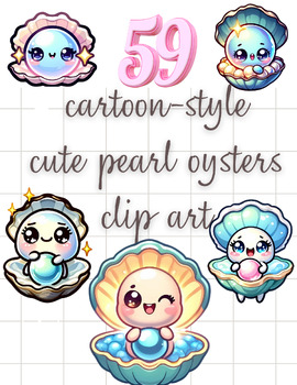 Preview of Oyster Odyssey: Cartoon Pearl Oyster Clip Art Collection