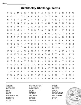 Preview of Ozoblockly Challenge Word Search
