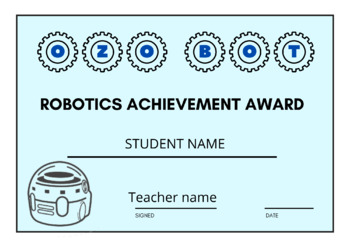 Preview of Ozobot Achievement Award EDITABLE
