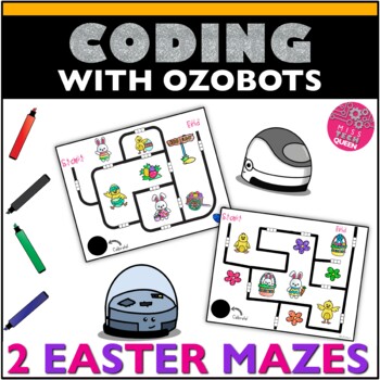 Preview of Ozobot Activity Easter Maze April May Spring Ozobot Coding Challenge for Robots