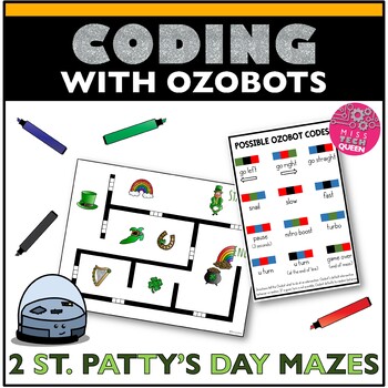 Preview of Ozobot Activity St Patrick's Day Maze Coding with Robots St. Pattys March Code