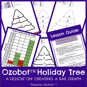 Preview of Ozobot™️ Coding - CHRISTMAS / HOLIDAY TREE Bar Graph Lesson