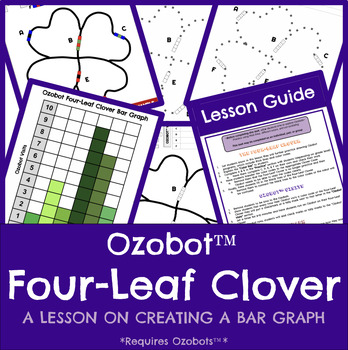 Preview of Ozobot™️ Coding - FOUR-LEAF CLOVER for SAINT/ST. PATRICK'S DAY Bar Graph Lesson