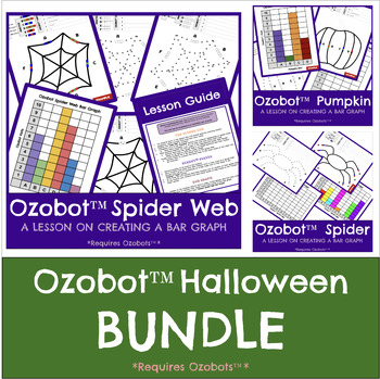 Preview of Ozobot™️ Coding - HALLOWEEN BUNDLE of 3 Bar Graph Lessons