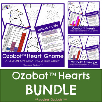 Preview of Ozobot™️ Coding - HEARTS BUNDLE of 3 Bar Graph Lessons