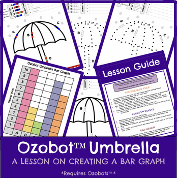 Preview of Ozobot™️ Coding - Rainy Day UMBRELLA Bar Graph Lesson