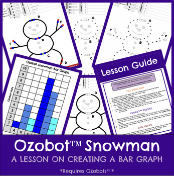 Preview of Ozobot™️ Coding - SNOWMAN Bar Graph Lesson