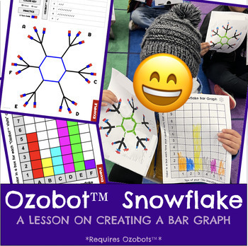 Preview of Ozobot™️ Coding - SNOWFLAKE Bar Graph Lesson