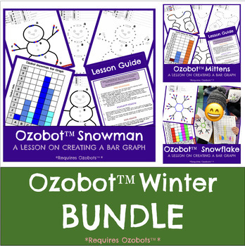 Preview of Ozobot™️ Coding - WINTER BUNDLE of 3 Bar Graph Lessons
