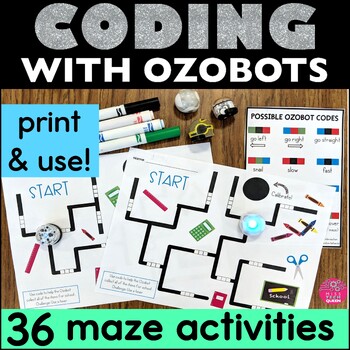 Preview of Ozobot™ Coding with Robots Elementary Coding Maze Robotics Makerspace Activity