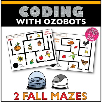 Preview of Ozobot Maze Activity Fall Makerspace Stations Coding Activities Worksheets