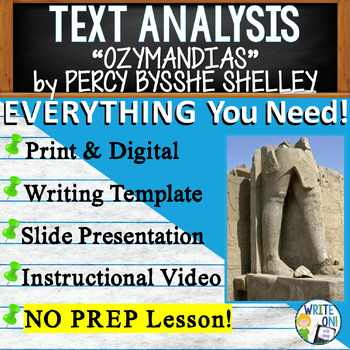 Preview of Ozymandias - Text Based Evidence - Text Analysis Essay Writing Prompt & Lesson