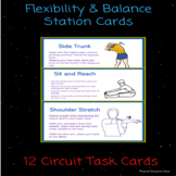 P.E. 12 Flexibility and Balance Fitness Circuit Task Cards