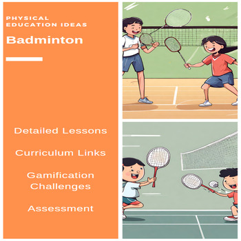 Preview of P.E. Badminton Units of Work, Lessons, Assessments & Student Checklists (3 - 6)