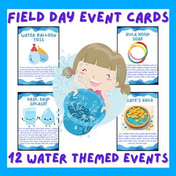 Preview of P.E. Field Day Poster Cards | 12 Water Events
