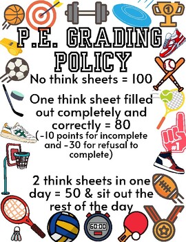 Preview of P.E. Grading Policy