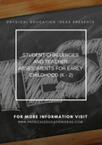 P.E. Grades K - 2 Assessments & Student Checklists for 14 