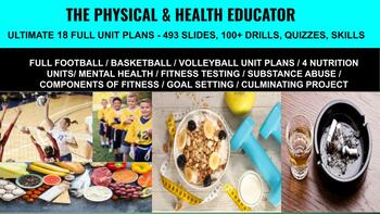 Preview of P.E. PHYS ED - 18 PACK ULTIMATE BUNDLE- SPORTS, HEALTH, 14 WEEK UNIT PLANS