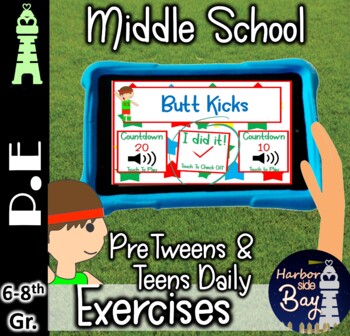 Preview of P.E Physical Excercise for PreTeens and Teens in Middle School