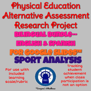 Preview of P.E. Sport Research Project Bilingual Bundle for Google Slides™