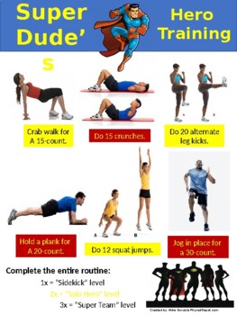 Preview of P.E. Superhero Fitness Sheets - Editable Powerpoint