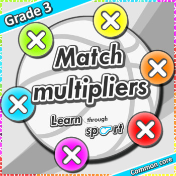 Preview of P.E game with multiplication task cards - Learn Math through sport
