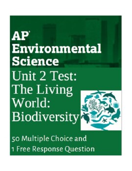 Preview of AP Environmental Science Unit 2 Test : The Living World- Biodiversity
