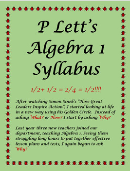 Preview of P Lett's Algebra 1 Syllabus Template