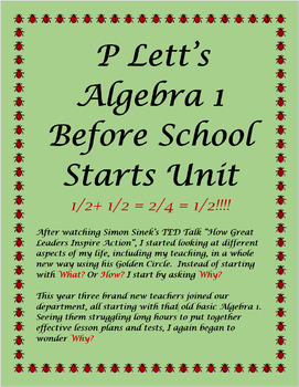 Preview of P Lett's Precalculus Before School Starts Unit