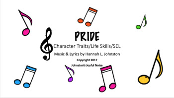 Preview of P-R-I-D-E: Character Traits & Life Skills, SEL Songs