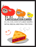 P Sound CV, VC, CVC, CVCV Articulation Cards