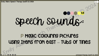 Preview of P Speech Sound Magic Colour Color Pictures with Spinners PowerPoint Activity
