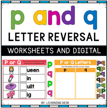 p and q letter confusion reversal worksheets google slides kindergarten first