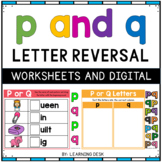 P and Q Letter Confusion Reversal Worksheets Google Slides