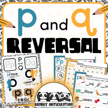 Preview of Dyslexia & Dysgraphia P and Q Reversal No Prep Worksheets