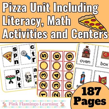 Preview of Pizza Literacy and Math Centers