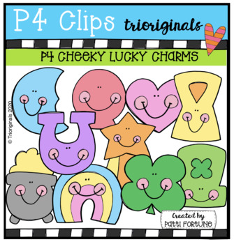 Preview of P4 CHEEKY Lucky Charms (P4 Clips Trioriginals) ST PATRICK'S DAY CLIPART