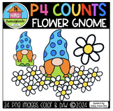 P4 COUNTS Flowerts Gnome (P4Clips Trioriginals) SUMMER CLIPART