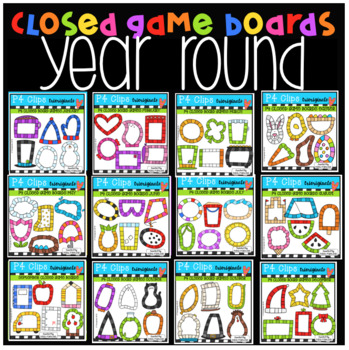 Preview of P4 Closed Game Boards BUNDLE (P4 Clips Trioriginals) SEASONAL CLIP ART