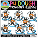P4 DOUGH Snowman Feelings (P4Clips Trioriginals) EMOTION CLIPART