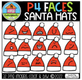 P4 FACES EMOTIONS Santa Hats (P4Clips Trioriginals) FEELIN