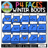 P4 FACES Winter Boots (P4Clips Trioriginals) FEELINGS CLIPART