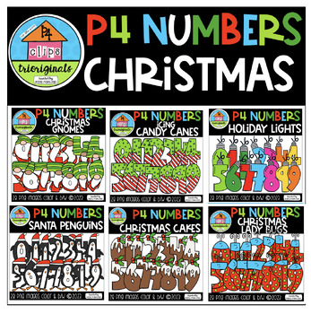 Preview of P4 NUMBERS Christmas Bundle 23 (P4 Clips Trioriginals) NUMBERS CLIPART