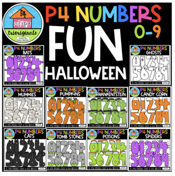 Preview of P4 NUMBERS Halloween (P4Clips Trioriginals) HALLOWEEN CLIPART