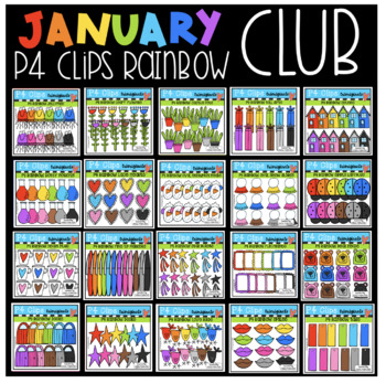 Preview of P4 RAINBOW CLUB (January) P4 Clips Trioriginals RAINBOW CLIPART