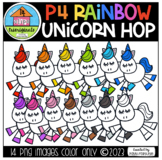 P4 RAINBOW Unicorn Hop (P4Clips Trioriginals) RAINBOW CLIP ART