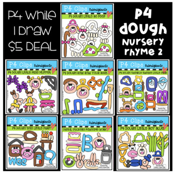 Preview of P4 DOUGH Nursery Rhyme BUNDLE #2) P4 Clips Trioriginals