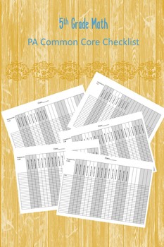 Preview of PA 5th Grade Math Common Core Checklist