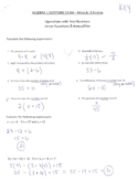 PA Algebra 1 Keystone Exam Review - Modules 1 & 2 (with st